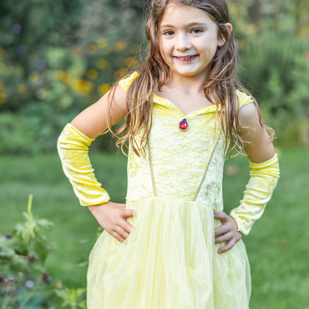 great pretenders verkleedjurk prinses - fluweel geel - 2-4 jaar | 34105 | 6