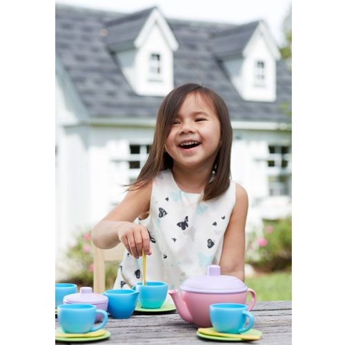 green toys theeservies blauw - 17-delig | GTTEA01R | 1