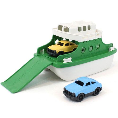 green toys veerboot met autootjes - groen | GTFRBGW1290 | 0