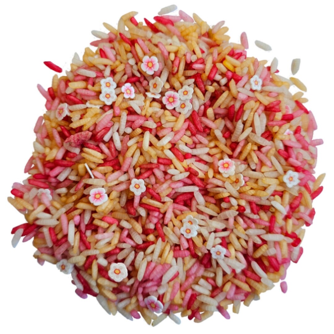 grennn speelrijst pink flower mix - 500 gr | 7428471898026 | 0