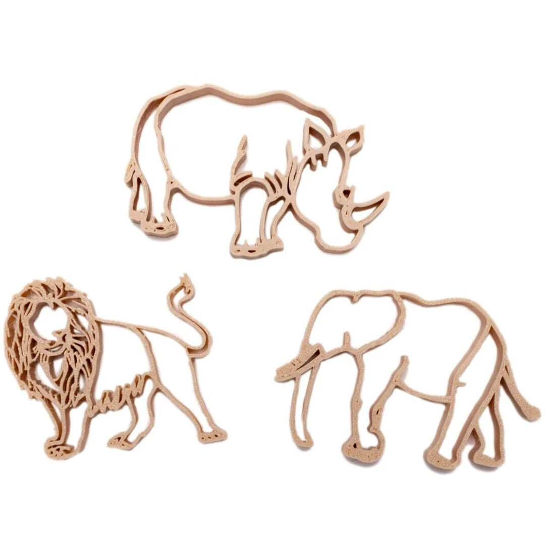 grennn uitsteekvormen safaridieren - 3st | 801 | 0