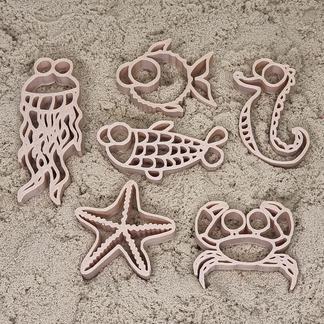 grennn uitsteekvormen zeedieren - 6st | 818 | 1