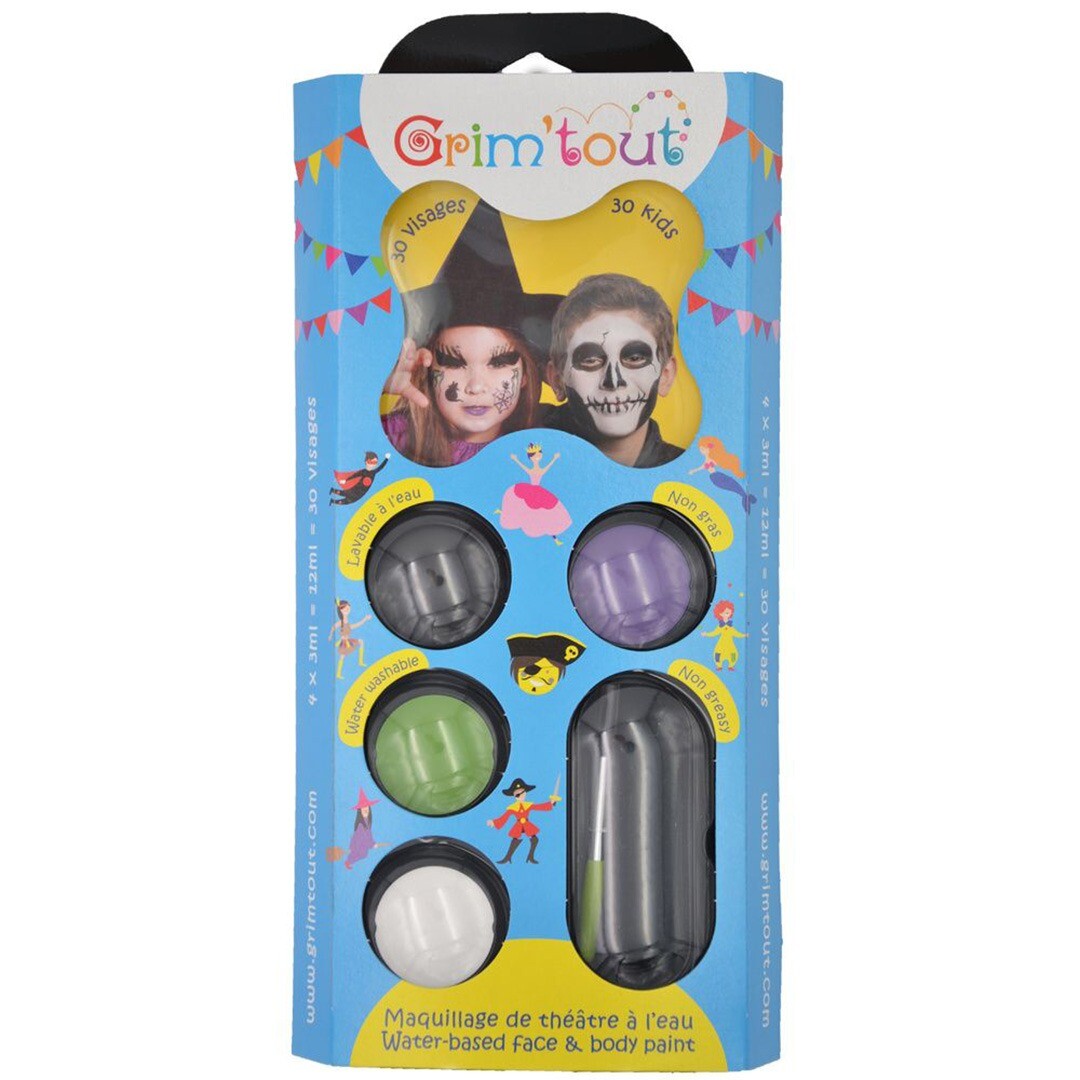 grim'tout schminkset 4 kleuren - heks en skelet | GT41217 | 0