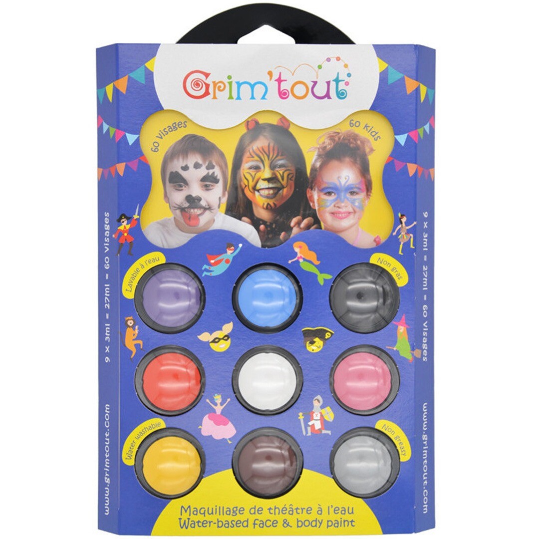 grim'tout schminkset 9 kleuren - dierentuin | GT41428 | 0