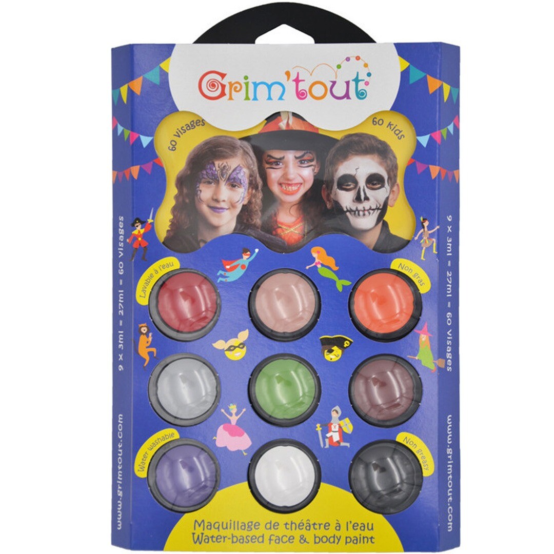 grim'tout schminkset 9 kleuren - heks en vampier | GT41212 | 0