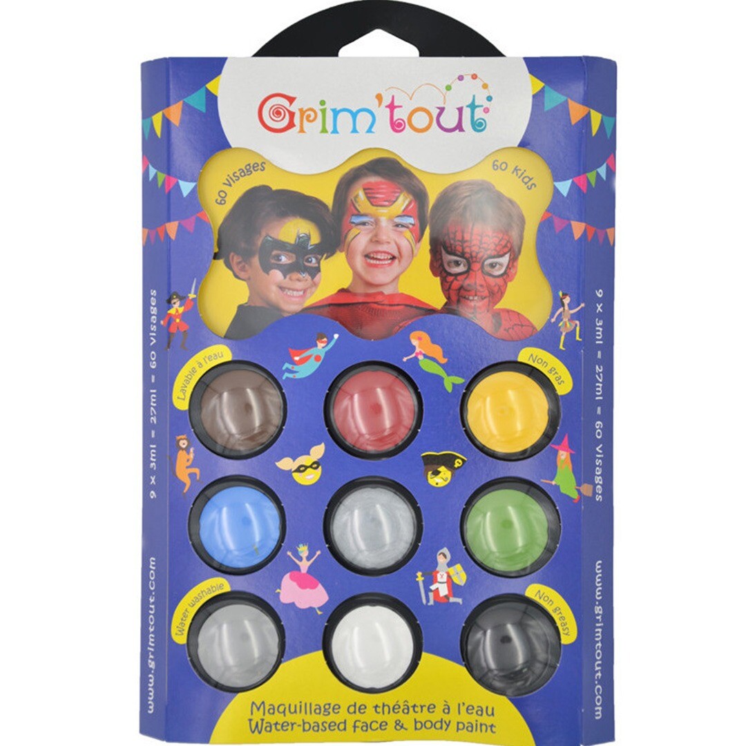 grim'tout schminkset 9 kleuren - superhelden | GT41211 | 0