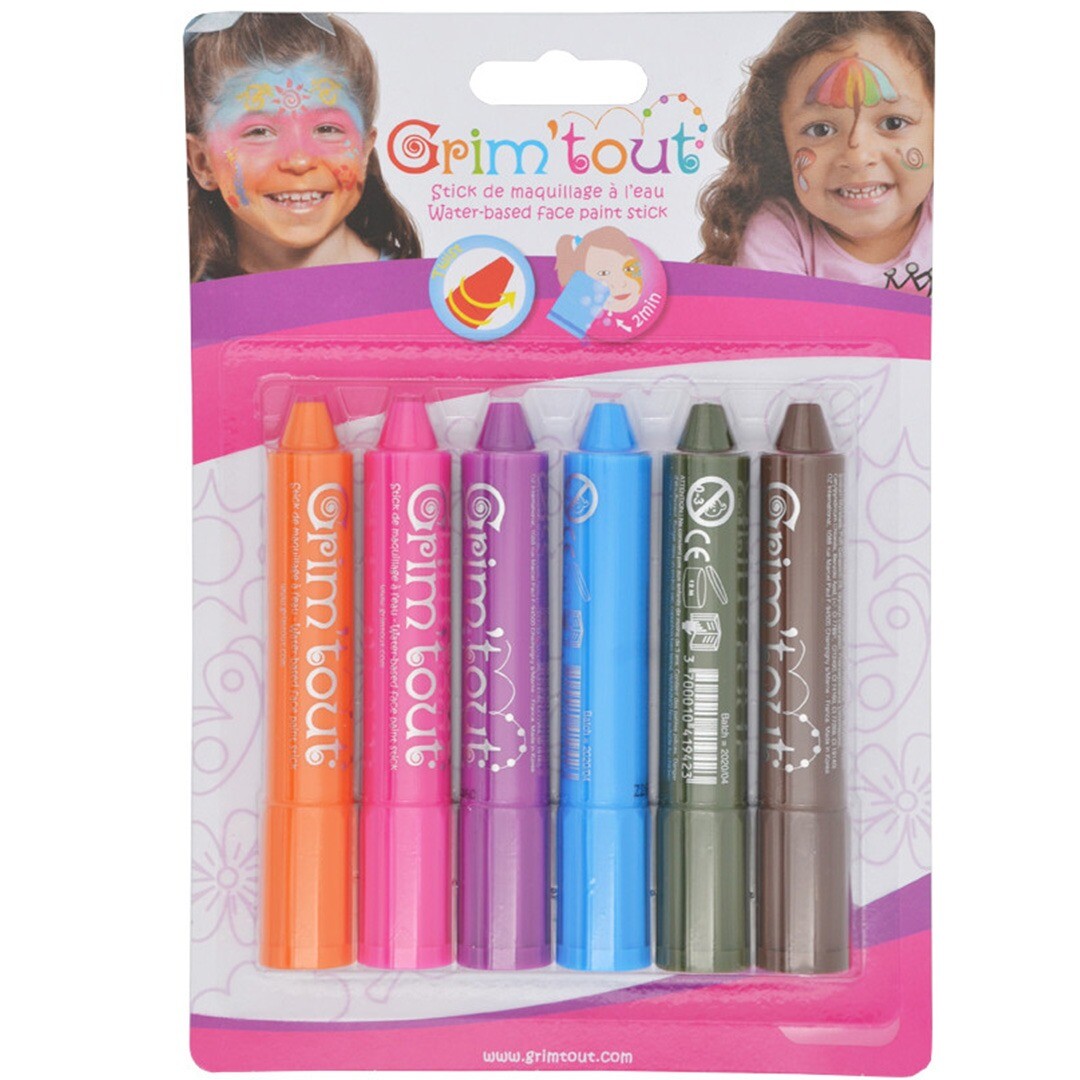 grim'tout schminkstiften 6 kleuren - regenboog | GT41882 | 0