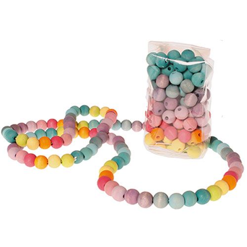 grimm's 120 houten gekleurde kralen pastel 1,2 cm | 10259 | 0