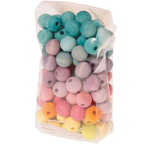 grimm's 120 houten gekleurde kralen pastel 1,2 cm | 10259 | 1