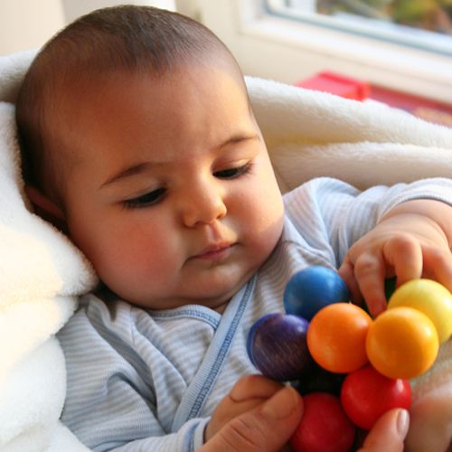 grimm's babygrijpspeeltje kralen - regenboog | 08121 | 3