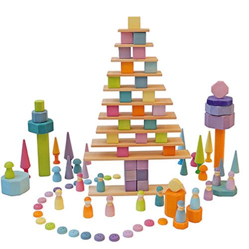 grimm's blokjes mozaïek - pastel (36st)  | 43111 | 1