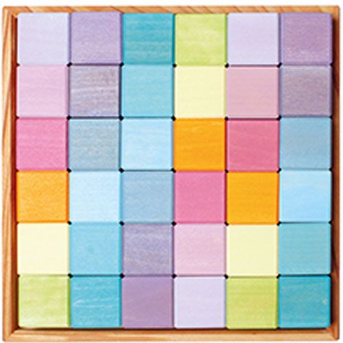 grimm's blokjes mozaïek - pastel (36st)  | 43111 | 2