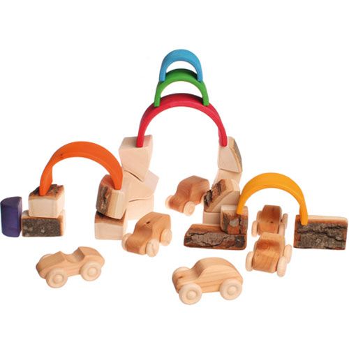 grimm's bouwblokken met boomschors - 15st | 10000 | 2