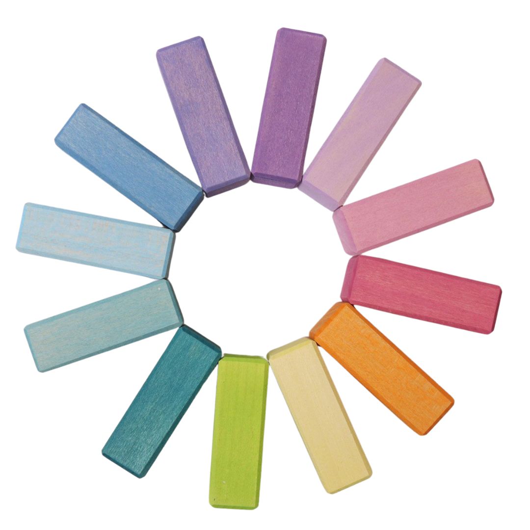 grimm's bouwblokken pastel duo - 40st | 43112 | 2