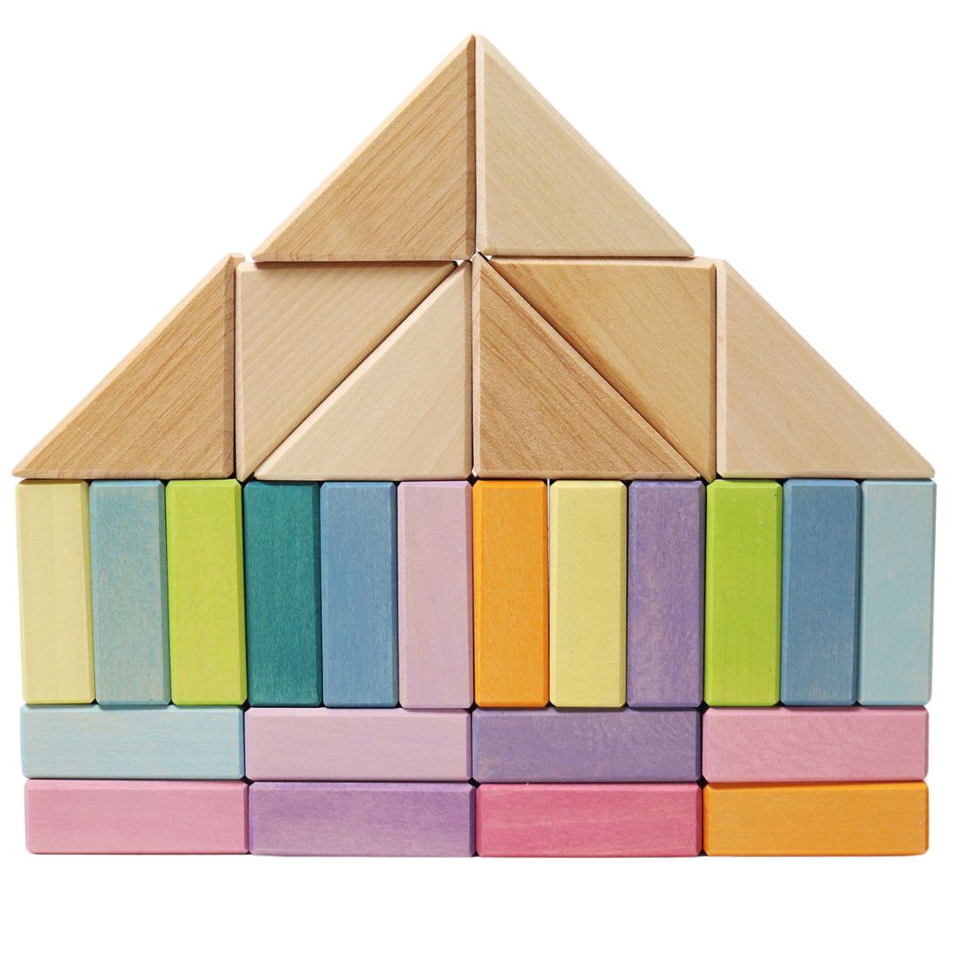 grimm's bouwblokken pastel duo - 40st | 43112 | 3