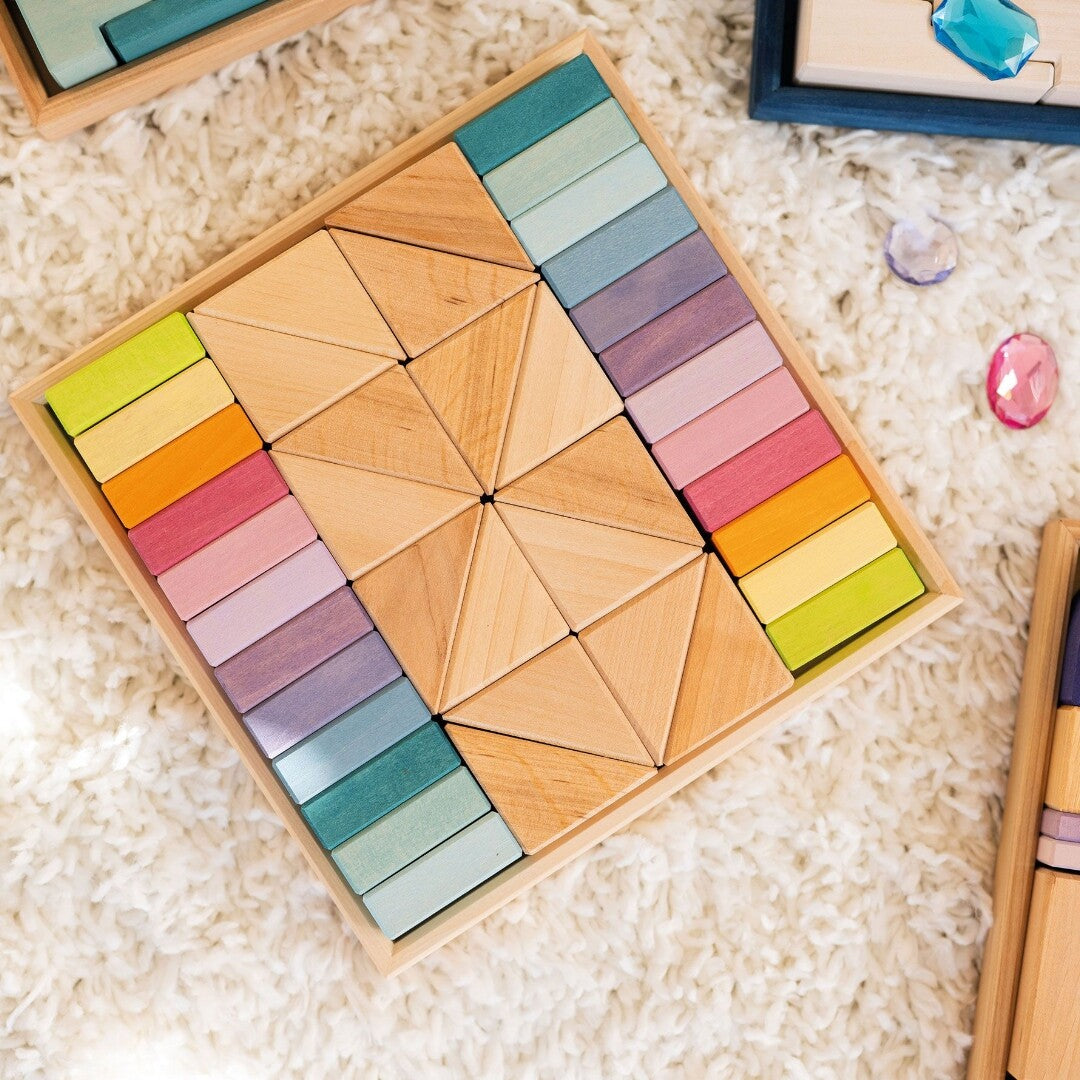 grimm's bouwblokken pastel duo - 40st | 43112 | 5