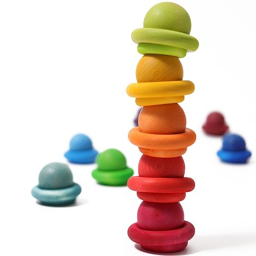 grimm's houten ballen regenboog - 12st | 10236 | 1