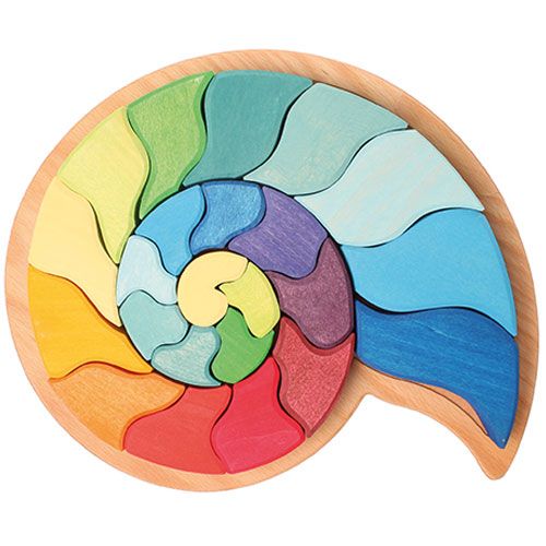 grimm's houten blokkenpuzzel ammoniet - 23st | 43660 | 5