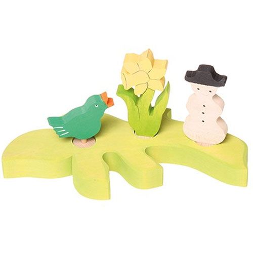 grimm's houten tafeldecoratie tak - lichtgroen | 03276 | 3