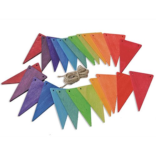 grimm's houten vlaggenslinger - regenboog | 70245 | 0