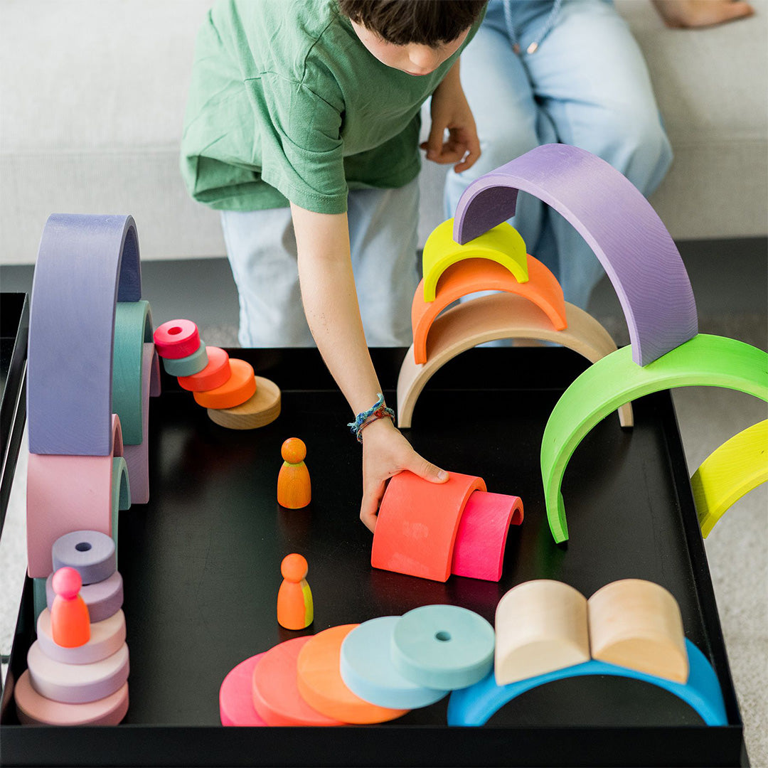 grimm's regenboog stapeltoren neon roze - 10 bogen - 27,5 cm | 15040 | 2