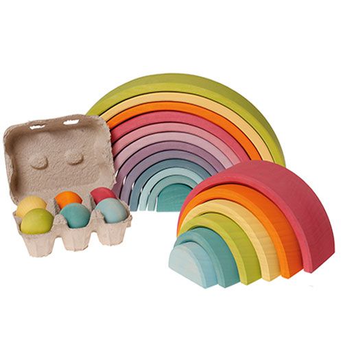 grimm's regenboog stapeltoren pastel - 6 bogen 17 cm | 10701 | 3