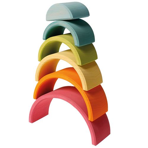 grimm's regenboog stapeltoren pastel - 6 bogen 17 cm | 10701 | 5