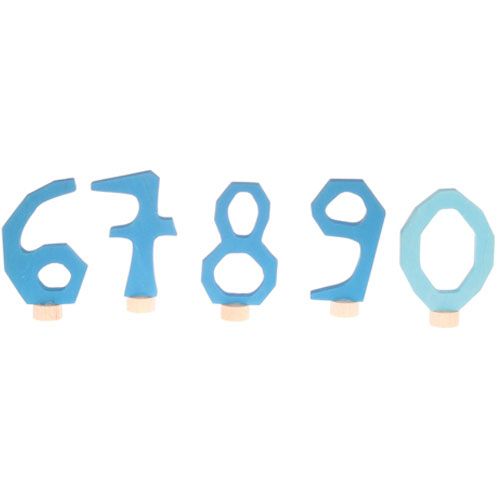 grimm's set decoratiecijfers - 6 tm 9 en 0 blauw | 04404 | 0