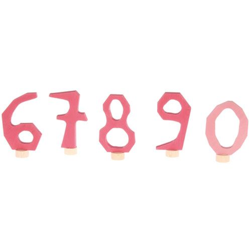 grimm's set decoratiecijfers - 6 tm 9 en 0 roze | 04402 | 0