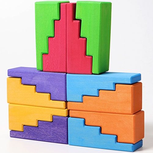 grimm's stapelblokken trap - 12st - regenboog | 42098 | 1