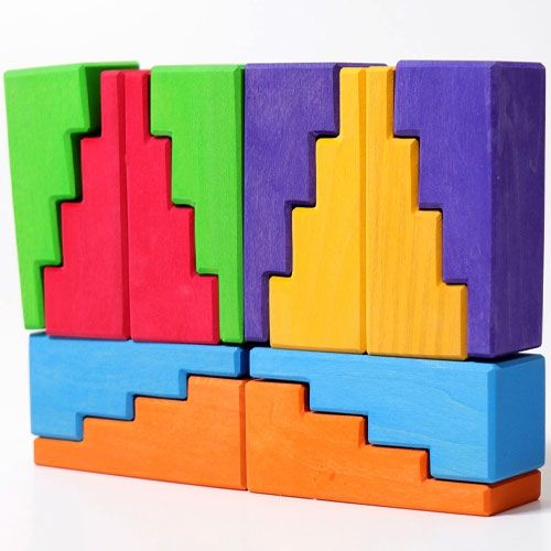 grimm's stapelblokken trap - 12st - regenboog | 42098 | 3