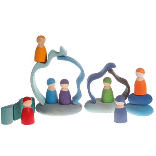 grimm's stapelset kiezelstenen - blauw  | 10057 | 1