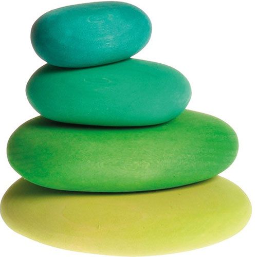 grimm's stapelset kiezelstenen - groen | 10058 | 0