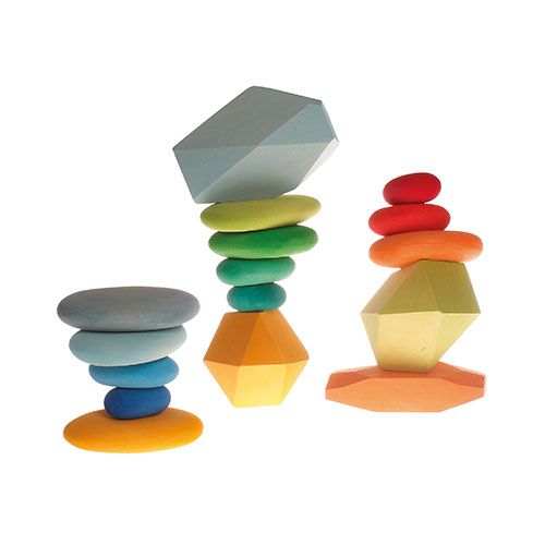 grimm's stapelset kiezelstenen - groen | 10058 | 1