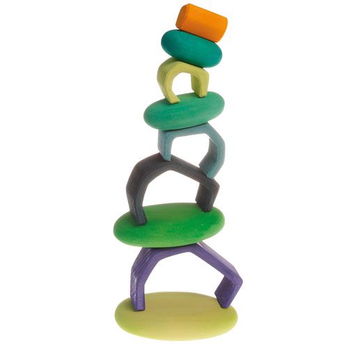 grimm's stapelset kiezelstenen - groen | 10058 | 2