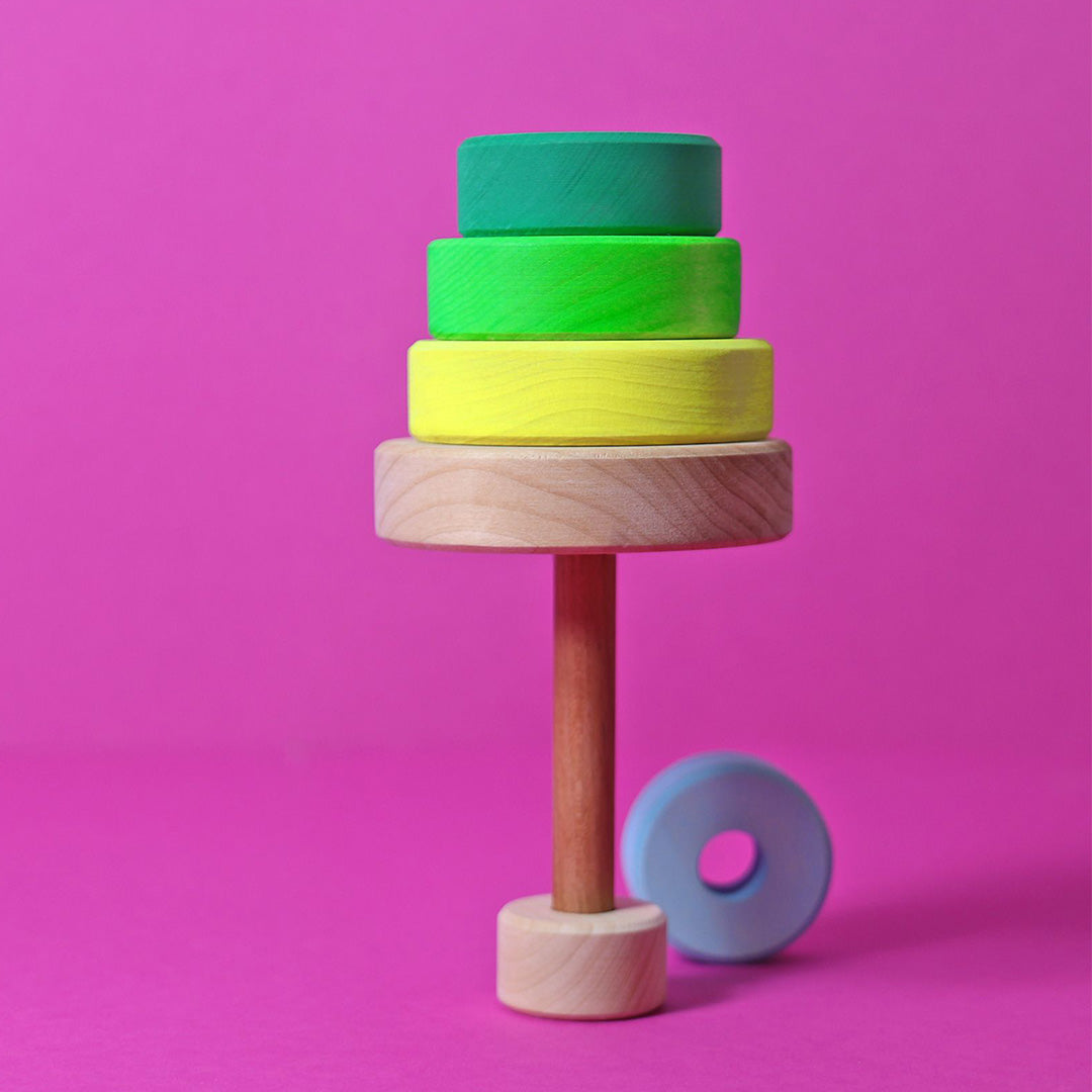 grimm's stapeltoren neon - groen - 13 cm | 15010 | 1
