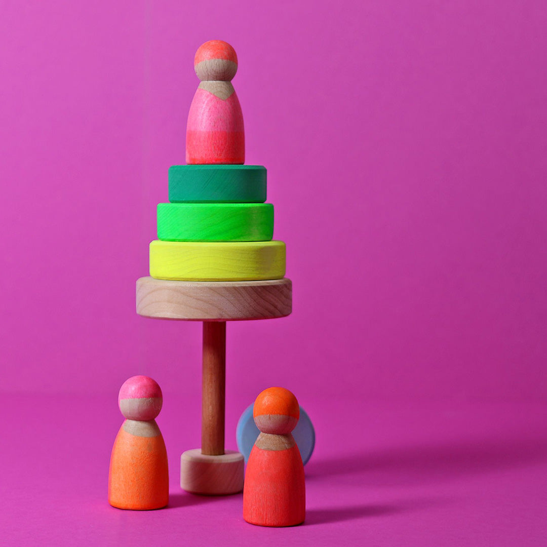 grimm's stapeltoren neon - groen - 13 cm | 15010 | 2