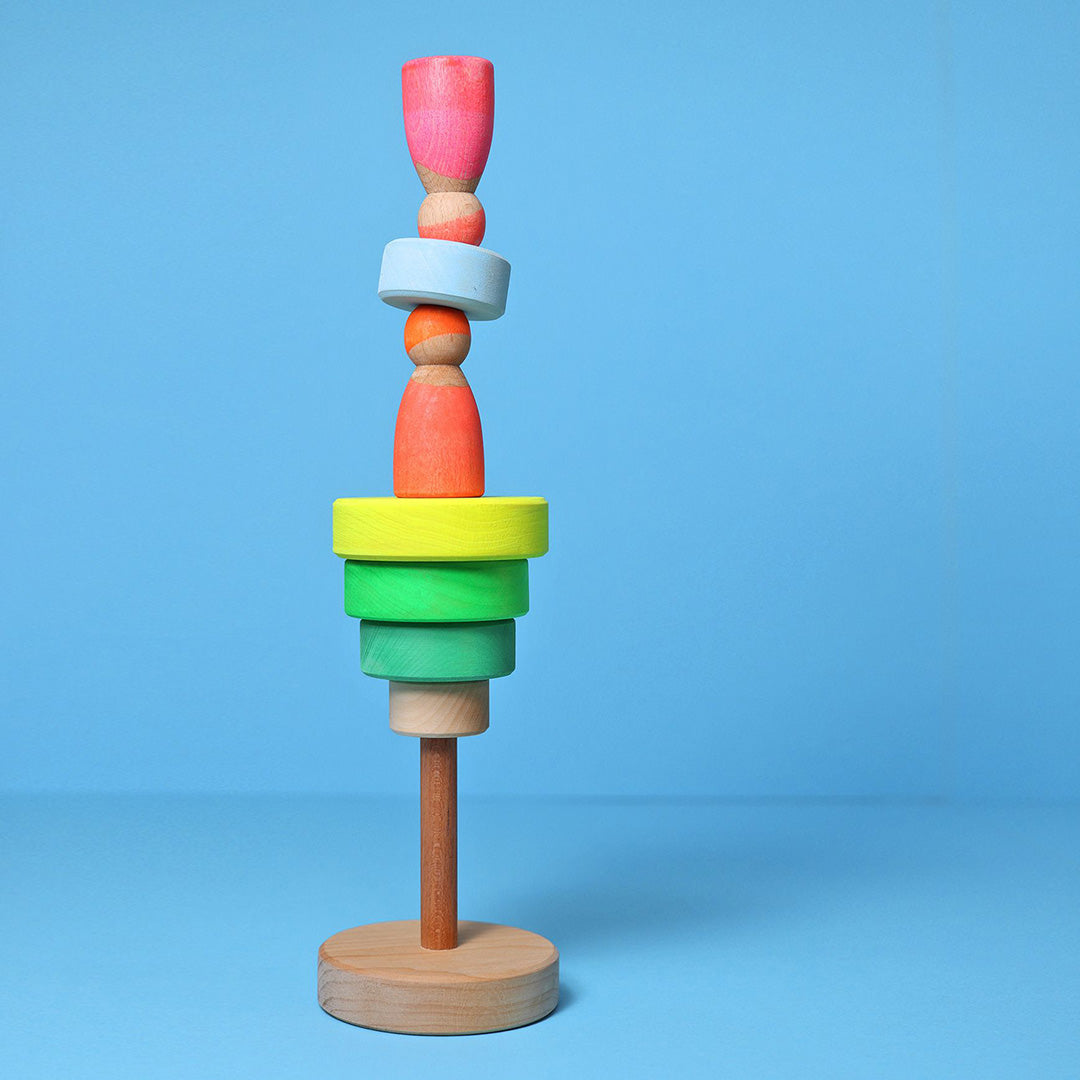 grimm's stapeltoren neon - groen - 13 cm | 15010 | 3