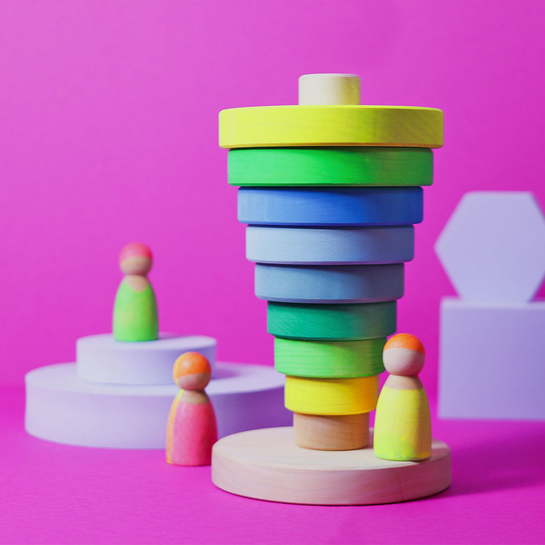 grimm's stapeltoren neon - groen - 23 cm | 15030 | 2