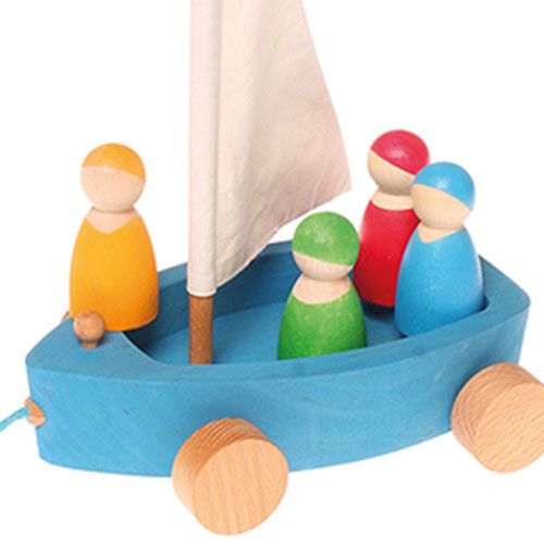 grimm's trekfiguur zeiljacht met zeilers | 09315 | 1