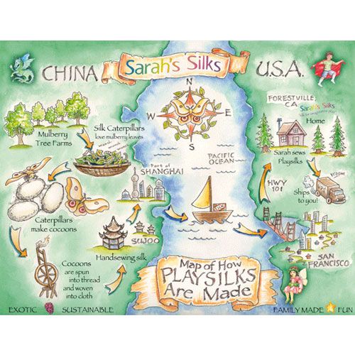 grimm's zijden speeldoek regenboog - large | 85021 | 1