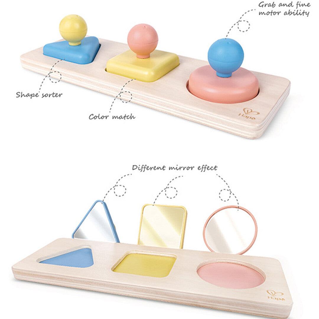 hape puzzel vormen met spiegel - 3st | E0072  | 1