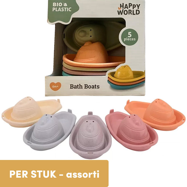 happy world bateaux de bain empilables - 5 pcs