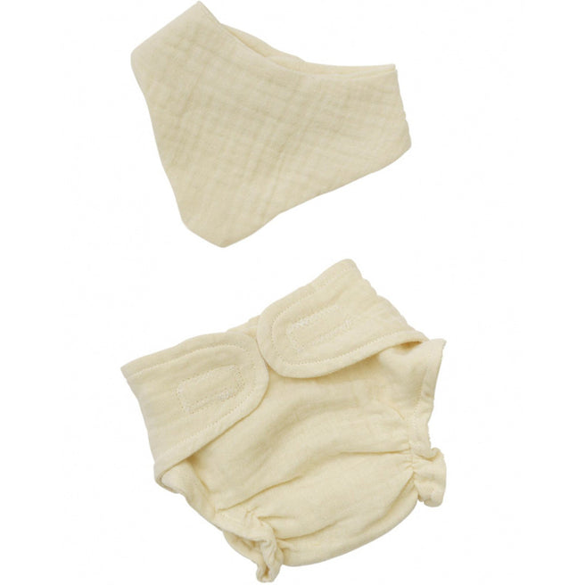 heless poppenkleding luier en slabbetje - ecru - 35 cm | HL4201 | 0