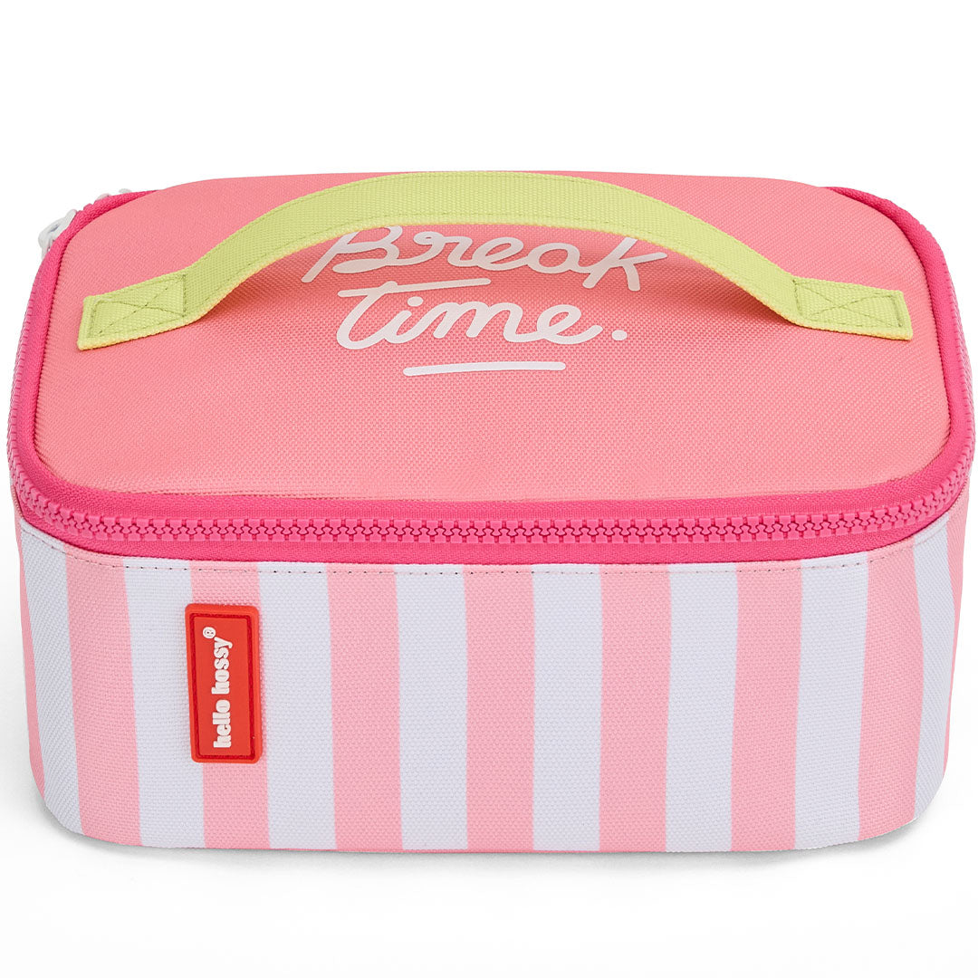 hello hossy lunchtas pink stripes | LUN-P-001-TU | 0