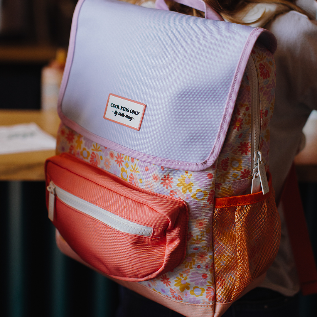 hello hossy rugzak retro flowers - 38 cm | SAC-P-030-6ANS | 1