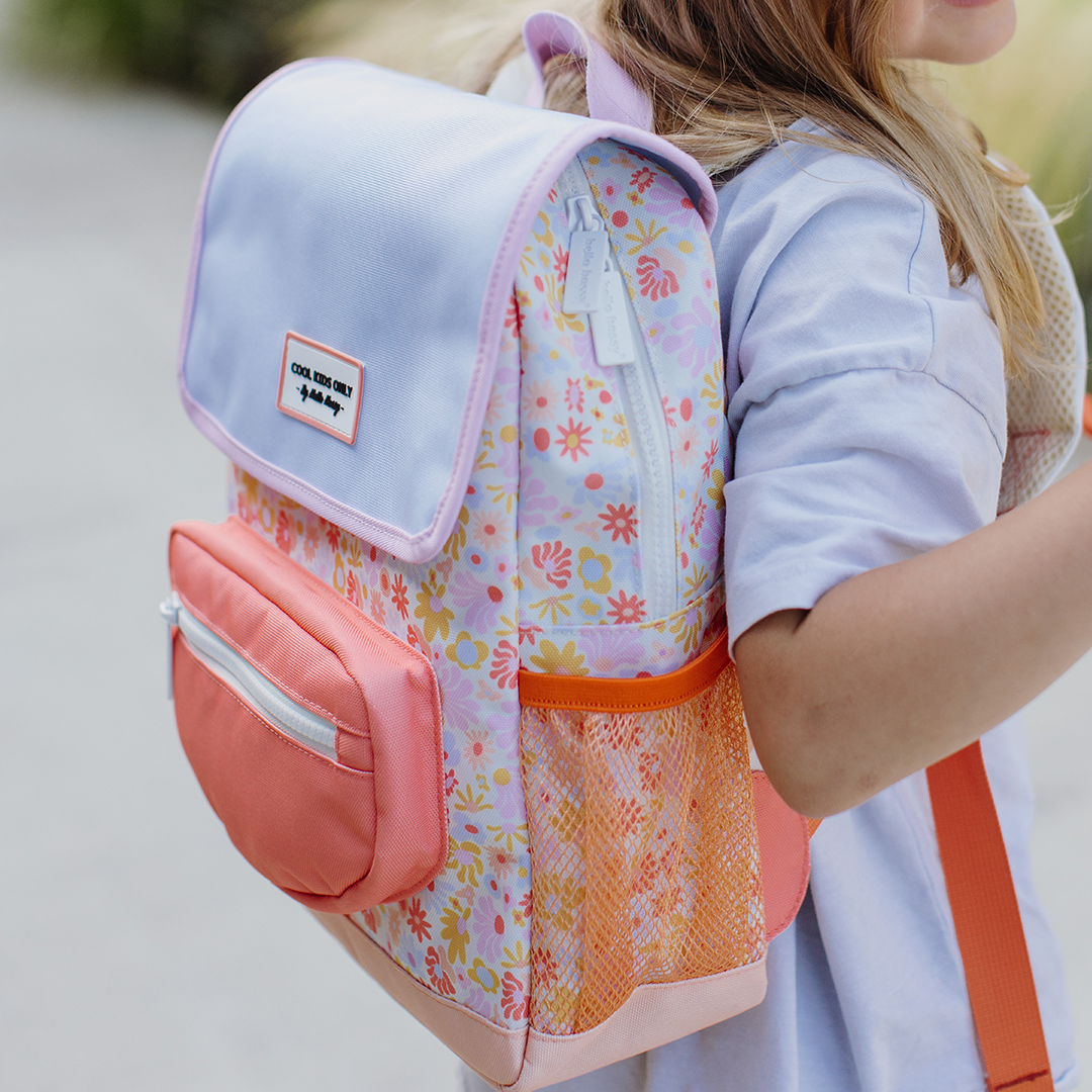 hello hossy rugzak retro flowers - 38 cm | SAC-P-030-6ANS | 3