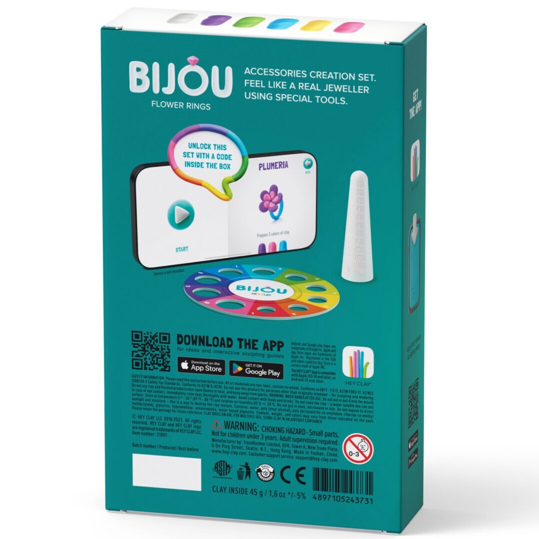 hey clay boetseerklei bijou - flower rings | 31001HEYCLAY | 1