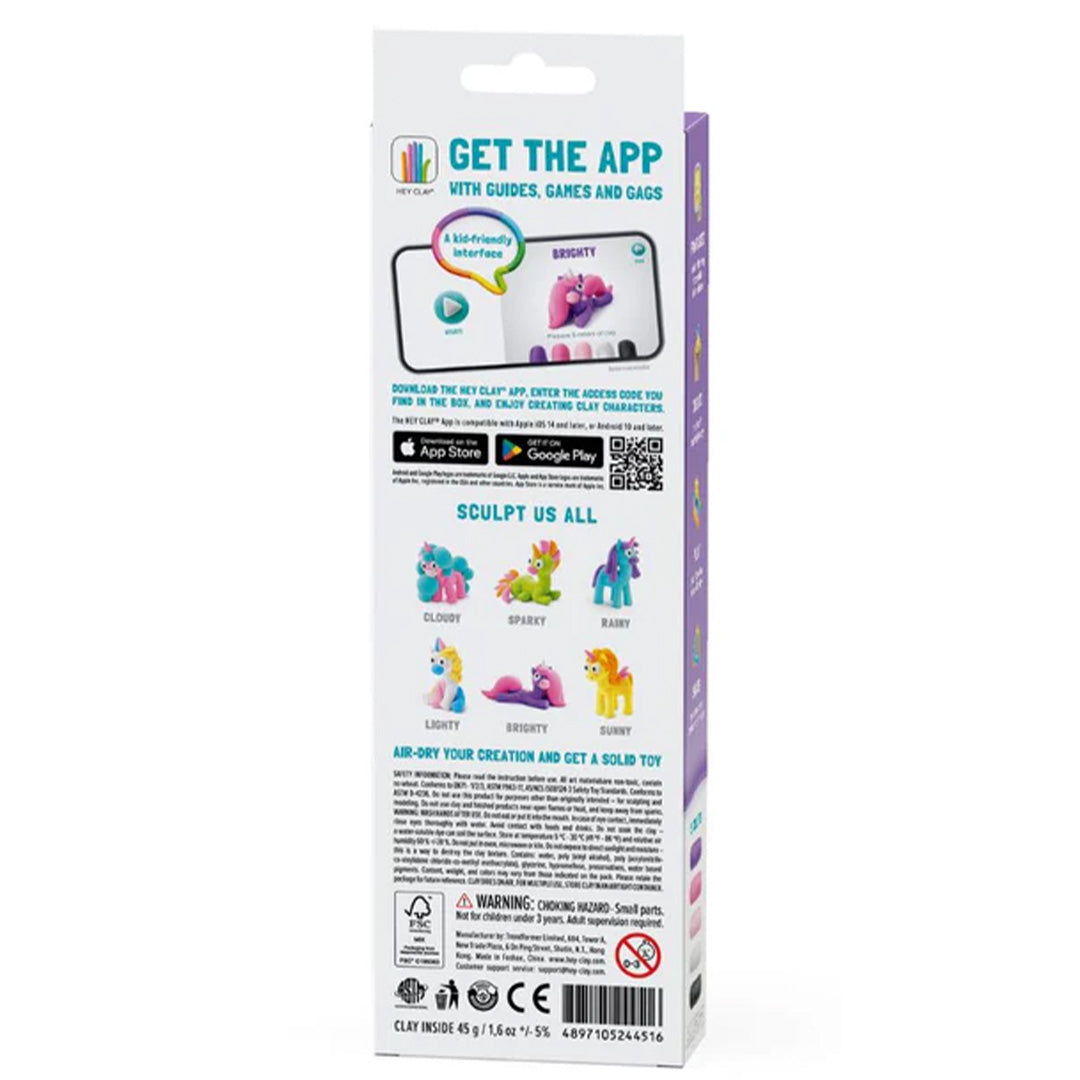 hey clay boetseerklei rainbow unicorn - brighty - 3st | 30137 | 3