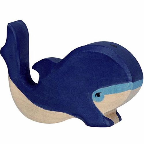 holztiger blauwe walvis 10 cm  | 80196 | 0